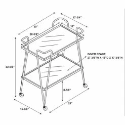 Outlet π Riverbay Furniture Mid-Century Metal Bar Cart In Silver π€© 13 Outlet π Riverbay Furniture Mid-Century Metal Bar Cart In Silver π€© -Guest Chairs Sales 2118694 6 L