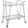 Outlet 🎁 Riverbay Furniture Mid-Century Metal Bar Cart In Silver 🤩