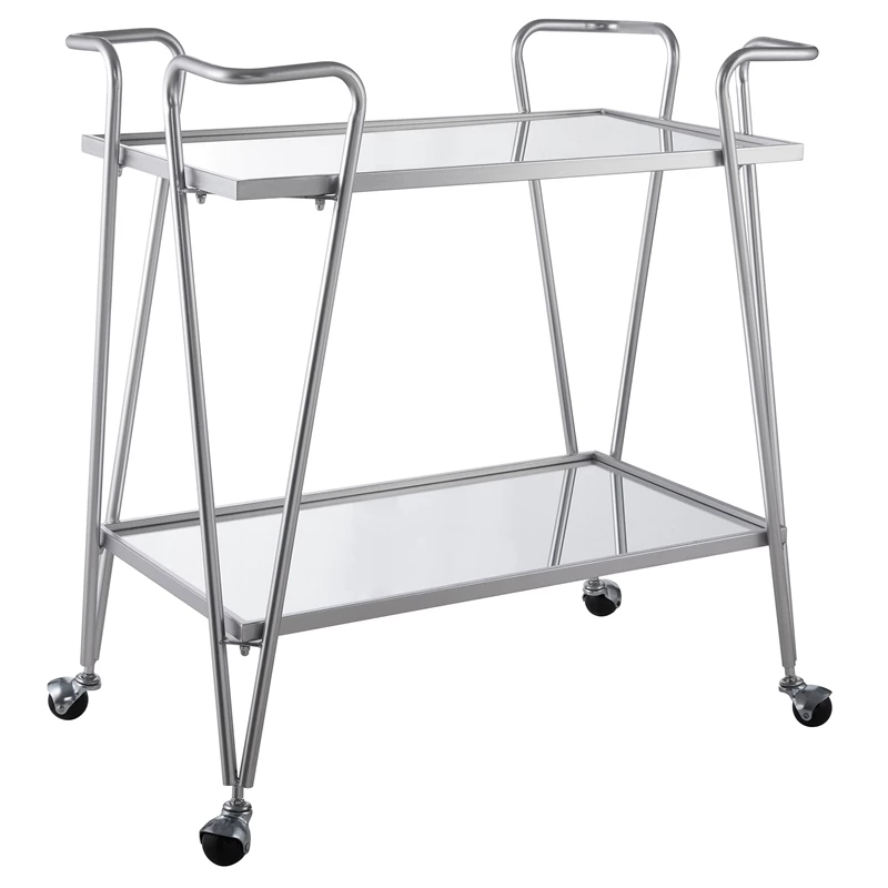 Outlet π Riverbay Furniture Mid-Century Metal Bar Cart In Silver π€© 1 Outlet π Riverbay Furniture Mid-Century Metal Bar Cart In Silver π€©