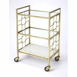 Best deal 🌟 Beaumont Lane Metropolitan Living Polished Bar Cart In Gold 😍