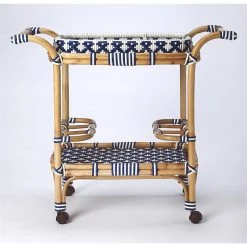 Top 10 😍 Beaumont Lane Island Living Rattan Bar Cart In Blue And White ❤️ -Guest Chairs Sales 2119467 5 L
