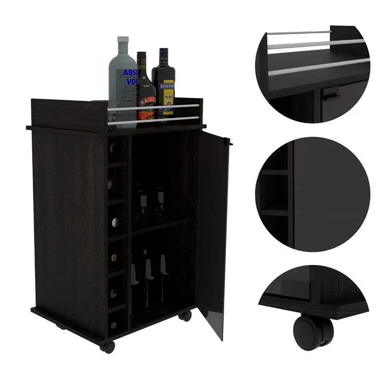 Deals π₯° Bowery Hill Glass Door Bar Cart In Espresso β€οΈ 3 Deals π₯° Bowery Hill Glass Door Bar Cart In Espresso β€οΈ - Image 3
