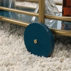 Brand new ✔️ Pemberly Row Modern 3-Shelf Glass And Metal Bar Cart In Satin Gold 🌟 -Guest Chairs Sales 2128823 6 L