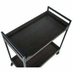 Cheapest 🔔 Cloud Mountain Bar Serving Cart With Wheel Casters In Smoked Oak 🎁 -Guest Chairs Sales 2129394 5 L