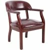 Discount ⭐ Boss Office Products Boss Office Ivy League Faux Leather Executive Captains Guest Chair In Burgundy 🤩