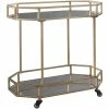 Flash Sale 💯 Bowery Hill Glass And Metal Bar Cart In Gold 😀