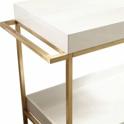 Promo π Home Fare Brushed Gold & White Bar Cart π 7 Promo π Home Fare Brushed Gold & White Bar Cart π -Guest Chairs Sales 2138555 2 L