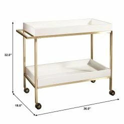 Promo π Home Fare Brushed Gold & White Bar Cart π 8 Promo π Home Fare Brushed Gold & White Bar Cart π -Guest Chairs Sales 2138555 3 L