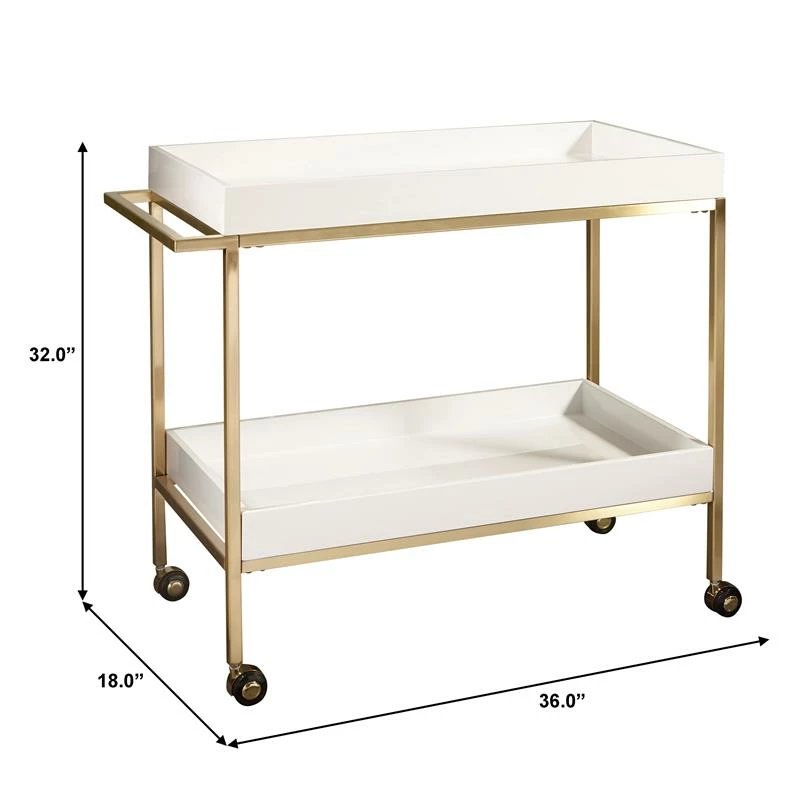 Promo π Home Fare Brushed Gold & White Bar Cart π 4 Promo π Home Fare Brushed Gold & White Bar Cart π - Image 4