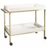 Promo 👍 Home Fare Brushed Gold & White Bar Cart 😍