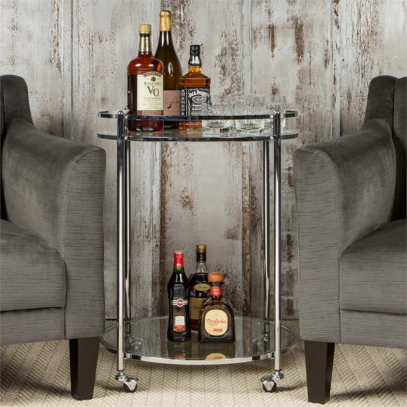 Top 10 ๐คฉ Studio Designs Home Veranda 2-Tier Tempered Glass Round Bar Cart In Clear ๐ 2 Top 10 ๐คฉ Studio Designs Home Veranda 2-Tier Tempered Glass Round Bar Cart In Clear ๐ - Image 2