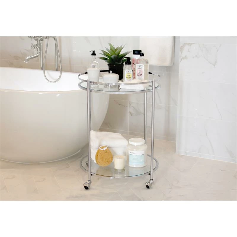 Top 10 ๐คฉ Studio Designs Home Veranda 2-Tier Tempered Glass Round Bar Cart In Clear ๐ 4 Top 10 ๐คฉ Studio Designs Home Veranda 2-Tier Tempered Glass Round Bar Cart In Clear ๐ - Image 4