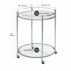 Top 10 ๐คฉ Studio Designs Home Veranda 2-Tier Tempered Glass Round Bar Cart In Clear ๐ 11 Top 10 ๐คฉ Studio Designs Home Veranda 2-Tier Tempered Glass Round Bar Cart In Clear ๐ -Guest Chairs Sales 2139944 5 L