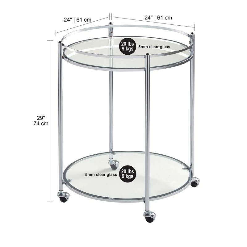Top 10 ๐คฉ Studio Designs Home Veranda 2-Tier Tempered Glass Round Bar Cart In Clear ๐ 6 Top 10 ๐คฉ Studio Designs Home Veranda 2-Tier Tempered Glass Round Bar Cart In Clear ๐ - Image 6