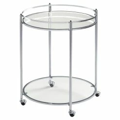 Top 10 🤩 Studio Designs Home Veranda 2-Tier Tempered Glass Round Bar Cart In Clear 👏
