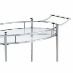 Flash Sale 😀 ACME Furniture ACME Jinx 2 Glass Tier Shelves Serving Cart With Wheels In Clear And Chrome 👏 -Guest Chairs Sales 2148932 8 L
