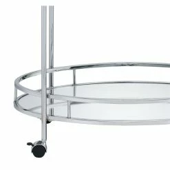 Flash Sale 😀 ACME Furniture ACME Jinx 2 Glass Tier Shelves Serving Cart With Wheels In Clear And Chrome 👏 -Guest Chairs Sales 2148932 9 L