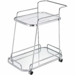 Top 10 🧨 ACME Furniture ACME Aegis 2 Glass Tier ShelvesServing Cart With Wheels In Clear And Chrome ⭐