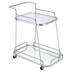 Top 10 🧨 ACME Furniture ACME Aegis 2 Glass Tier ShelvesServing Cart With Wheels In Clear And Chrome ⭐ -Guest Chairs Sales 2148933 7 L