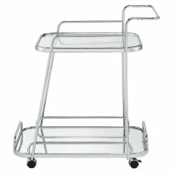 Top 10 🧨 ACME Furniture ACME Aegis 2 Glass Tier ShelvesServing Cart With Wheels In Clear And Chrome ⭐ -Guest Chairs Sales 2148933 8 L