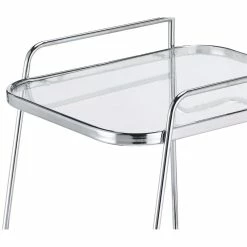 Top 10 🧨 ACME Furniture ACME Aegis 2 Glass Tier ShelvesServing Cart With Wheels In Clear And Chrome ⭐ -Guest Chairs Sales 2148933 9 L