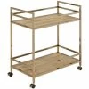 Wholesale ✨ ACME Furniture ACME Barb Wooden Shelves Serving Cart With Wheels In Natural And Champagne 💯