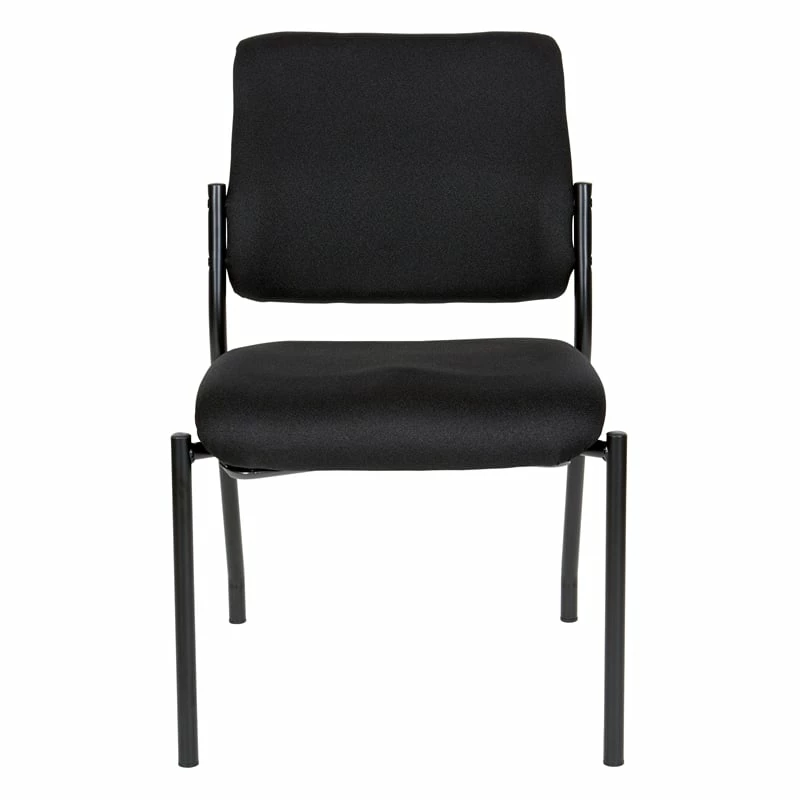 Budget ๐ Office Star Stackable Armless Visitor Chair Black Fabric Padded Seat And Back ๐ 2 Budget ๐ Office Star Stackable Armless Visitor Chair Black Fabric Padded Seat And Back ๐ - Image 2