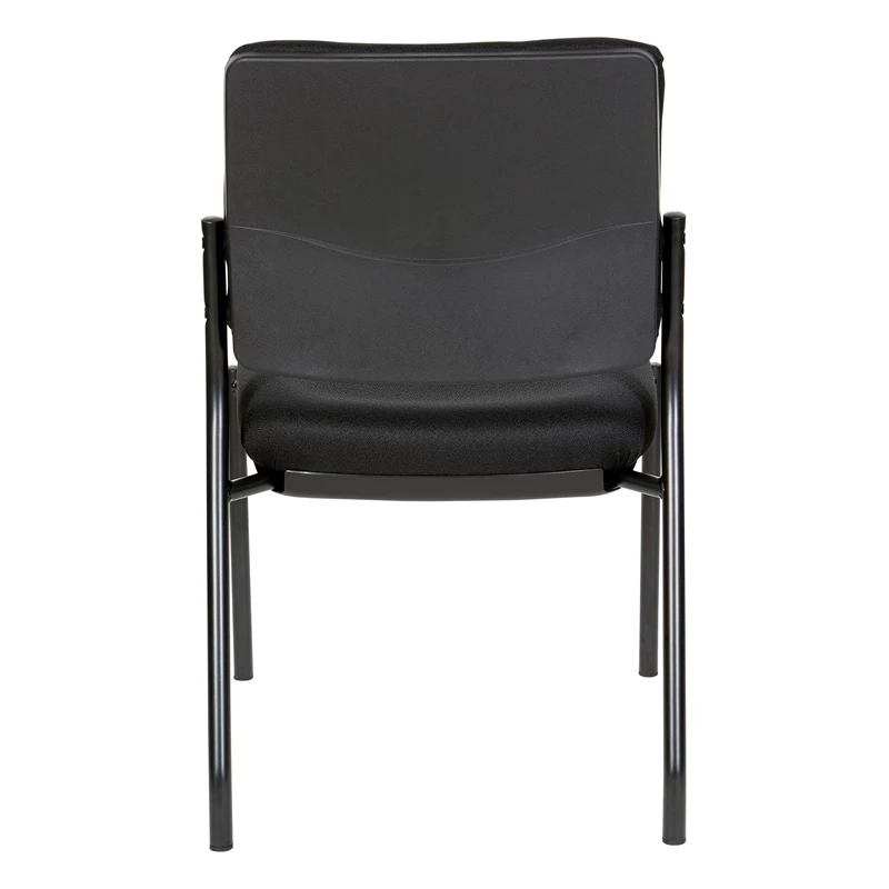 Budget ๐ Office Star Stackable Armless Visitor Chair Black Fabric Padded Seat And Back ๐ 4 Budget ๐ Office Star Stackable Armless Visitor Chair Black Fabric Padded Seat And Back ๐ - Image 4