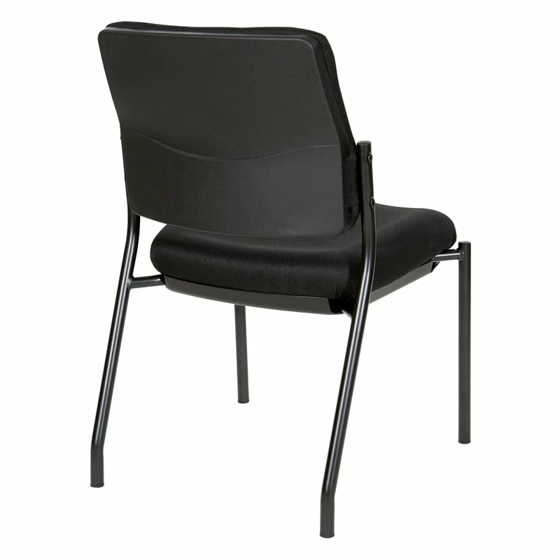 Budget ๐ Office Star Stackable Armless Visitor Chair Black Fabric Padded Seat And Back ๐ 5 Budget ๐ Office Star Stackable Armless Visitor Chair Black Fabric Padded Seat And Back ๐ - Image 5