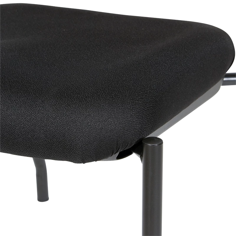 Budget ๐ Office Star Stackable Armless Visitor Chair Black Fabric Padded Seat And Back ๐ 6 Budget ๐ Office Star Stackable Armless Visitor Chair Black Fabric Padded Seat And Back ๐ - Image 6
