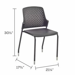 Cheap 🎁 Safco Next Stack Chairs(4) In Black - 19.75"L X 19.75"W X 33"H 😍 -Guest Chairs Sales 2157613 3 L