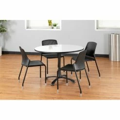 Cheap 🎁 Safco Next Stack Chairs(4) In Black - 19.75"L X 19.75"W X 33"H 😍 -Guest Chairs Sales 2157613 5 L