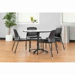 Cheap 🎁 Safco Next Stack Chairs(4) In Black - 19.75"L X 19.75"W X 33"H 😍 -Guest Chairs Sales 2157613 6 L