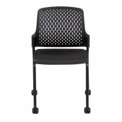 Best Sale 🥰 Safco Next Stack Chair With Casters In Black - 21.88"L X 22"W X 33"H 🌟 -Guest Chairs Sales 2157615 3 L