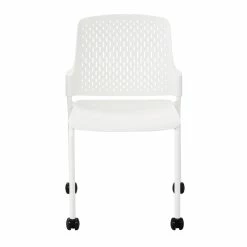 Promo 😉 Safco Next Stack Chairs(4) With Casters In White - 22"L X 22"W X 32.875"H 😀 -Guest Chairs Sales 2157616 4 L