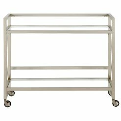 Promo π Henn&Hart 38" Satin Nickel Metal/Glass Bar Cart π― 11 Promo π Henn&Hart 38" Satin Nickel Metal/Glass Bar Cart π― -Guest Chairs Sales 2159068 3 L