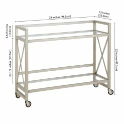 Promo π Henn&Hart 38" Satin Nickel Metal/Glass Bar Cart π― 13 Promo π Henn&Hart 38" Satin Nickel Metal/Glass Bar Cart π― -Guest Chairs Sales 2159068 5 L
