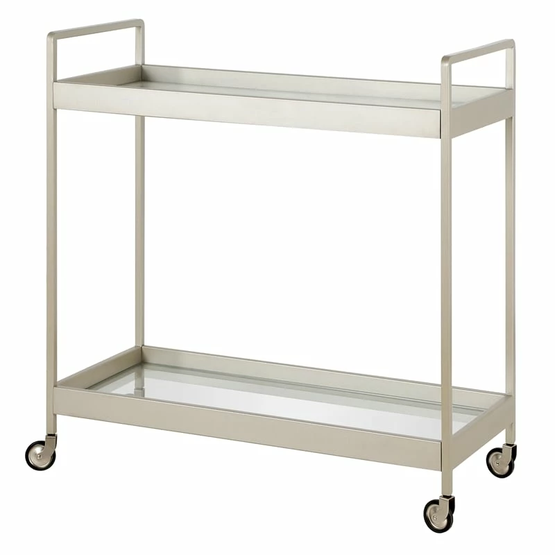 Top 10 π Henn&Hart 33" Satin Nickel Metal/Glass Bar Cart β 3 Top 10 π Henn&Hart 33" Satin Nickel Metal/Glass Bar Cart β - Image 3