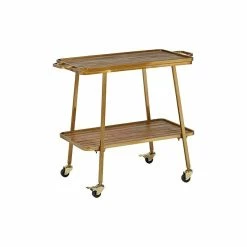 Budget 🥰 Adore Decor Felix 2 Tier Bar Cart Gold 😍 -Guest Chairs Sales 2169754 3 L