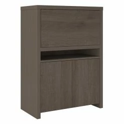 Best deal 🎉 Bush Bristol Home Bar Cabinet In Restored Gray - Engineered Wood 🛒