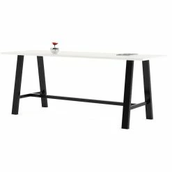 Hot Sale 😉 KFI Furniture KFI Midtown 3' X 9' Wood Top Bar Height Conference Table In Designer White ✔️