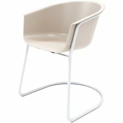 Best Pirce 🤩 KFI Furniture Olio Designs Tee Plastic Sled Base Arm Chair In Moonbeam And Silver ✔️