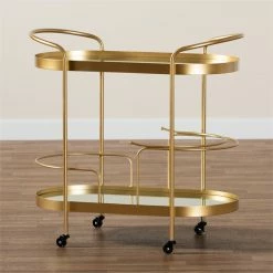 Discount π Baxton Studio Kamal Gold Finished Metal And Glass 2-Tier Mobile Wine Bar Cart π 14 Discount π Baxton Studio Kamal Gold Finished Metal And Glass 2-Tier Mobile Wine Bar Cart π -Guest Chairs Sales 2175120 14 L
