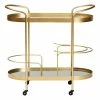 Discount 👏 Baxton Studio Kamal Gold Finished Metal And Glass 2-Tier Mobile Wine Bar Cart 🎁