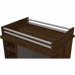 Cheapest 🥰 Polifurniture Laguna Engineered Wood Bar Cart With Glass Door In Dark Brown 👏 -Guest Chairs Sales 2184281 5 L