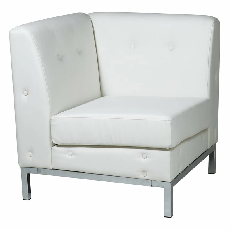 Promo ๐ OSP Home Furnishings Wallstreet Corner Chair In White Faux Leather ๐ 1 Promo ๐ OSP Home Furnishings Wallstreet Corner Chair In White Faux Leather ๐