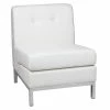 Discount 💯 OSP Home Furnishings Wall Street Armless Chair White Faux Leather 💯