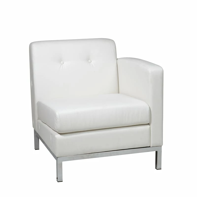 Hot Sale ๐ OSP Home Furnishings Wallstreet Chair Right Arm Facing In White Faux Leather ๐ฏ 2 Hot Sale ๐ OSP Home Furnishings Wallstreet Chair Right Arm Facing In White Faux Leather ๐ฏ - Image 2