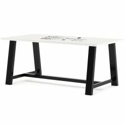 Flash Sale 👍 KFI Furniture KFI 42 X 72 X 30" H Table With WHITEBOARD TOP Vintage Steel Frame ⌛