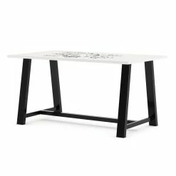 Promo 🥰 KFI Furniture KFI 42 X 72 X 36" H Table With WHITEBOARD TOP Vintage Steel Frame 🥰